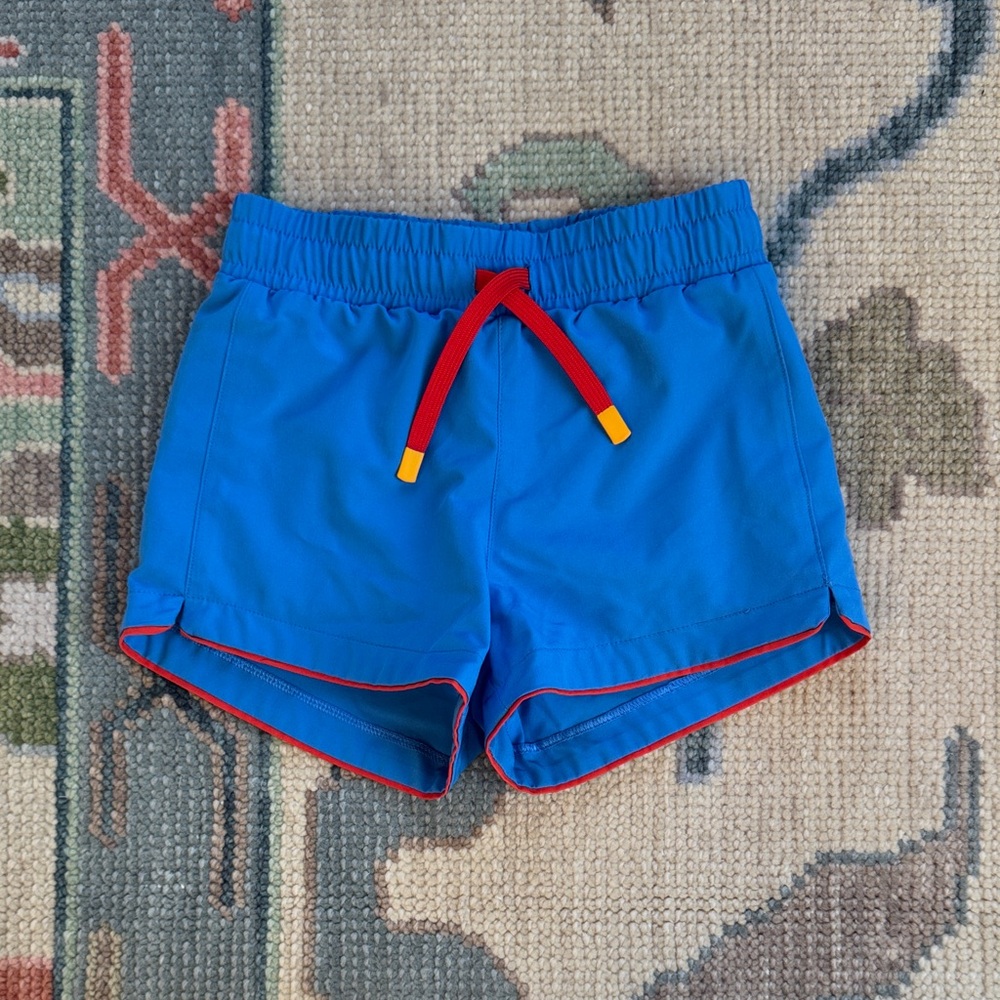 Cadets Blue Swim Trunks with Poppy Red Accents